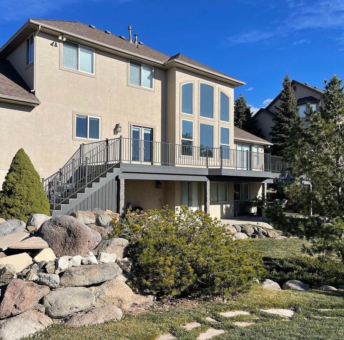 Custom deck built by Z-Bolt Decks in Mapleton, Utah