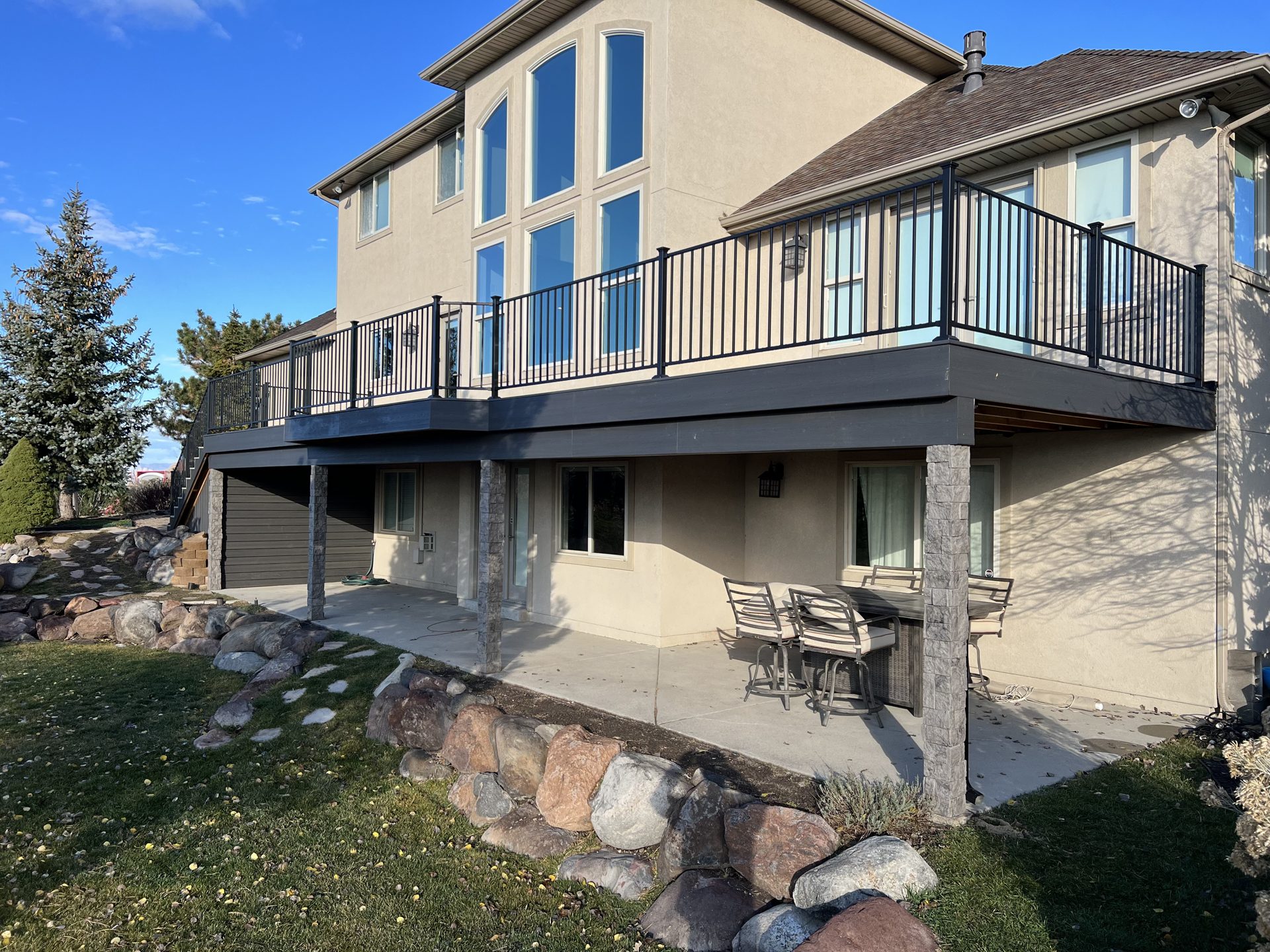 Custom deck built by Z-Bolt Decks in Provo, Utah