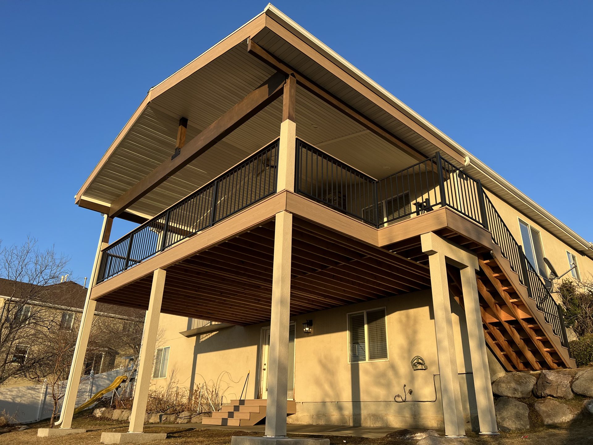 Custom deck built by Z-Bolt Decks in Mapleton, Utah