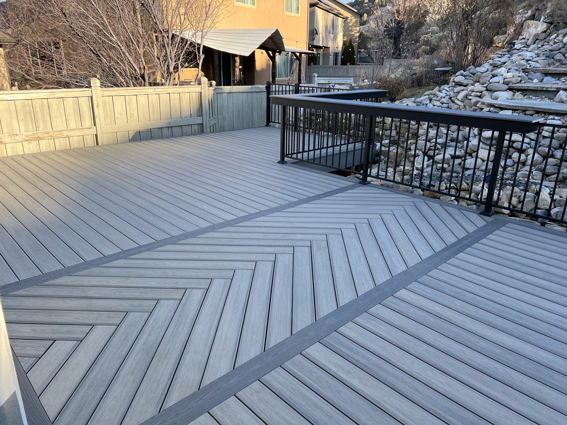 Custom deck built by Z-Bolt Decks in Saratoga Springs, Utah
